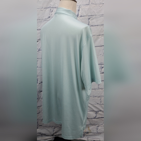 Peter Millar Men's Golf Polo Shirt Summer Comfort Light Green Herringbone sz XL - Picture 10 of 16